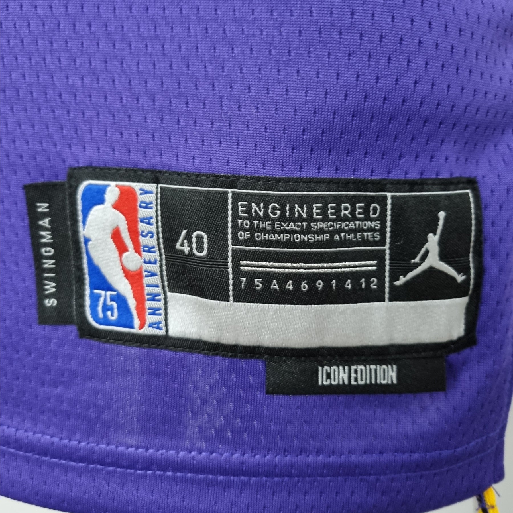 Camisa NBA Lakers #3 Davis Purple 75° Aniversário- 23/24