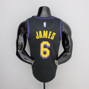 Camisa NBA Lakers #6 James Latin Black 75° Aniversário- 23/24