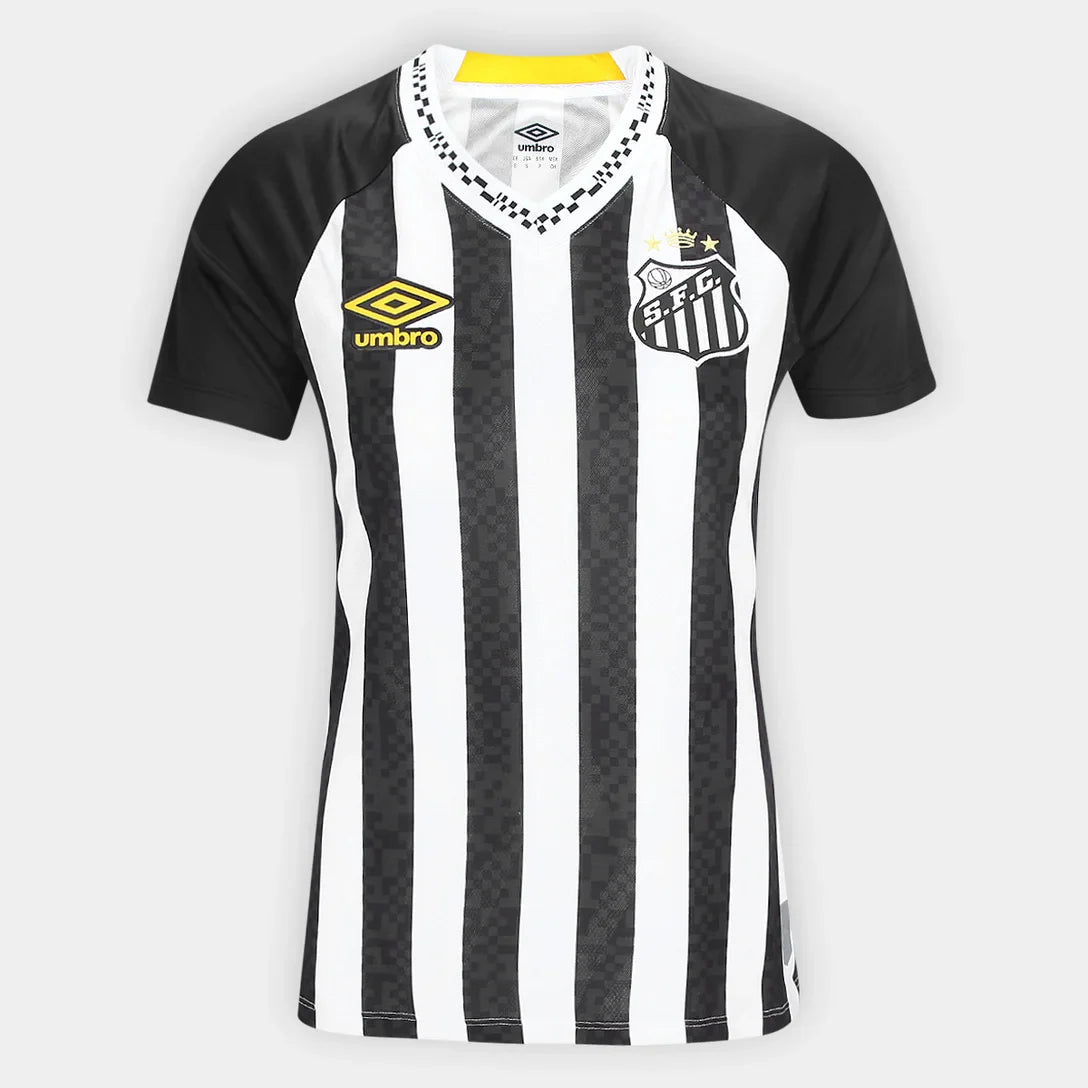 Camisa Santos II 25/26 s/n Umbro Torcedor Feminina - Preto+Branco