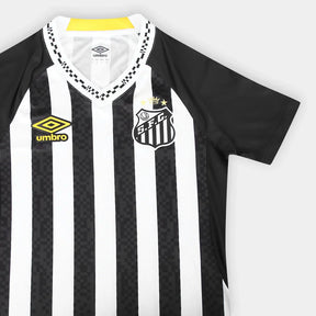 Camisa Santos II 25/26 s/n Umbro Torcedor Feminina - Preto+Branco