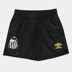 Kit Camisa Infantil Santos II 25/26 S/N Torcedor Umbro Masculina - Preto+Branco