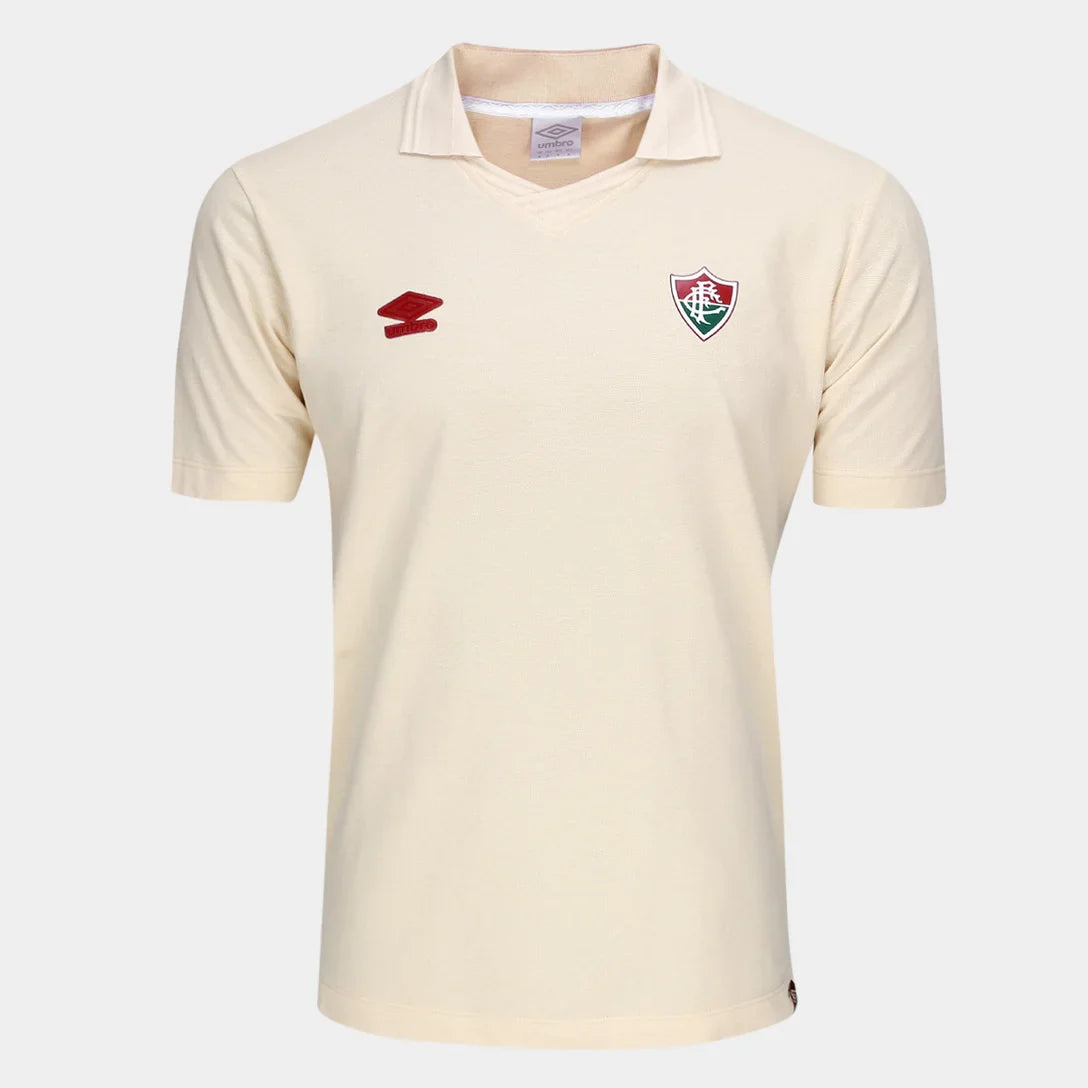 Camisa Polo Fluminense Viagem 25/26 Umbro Masculina - Bege