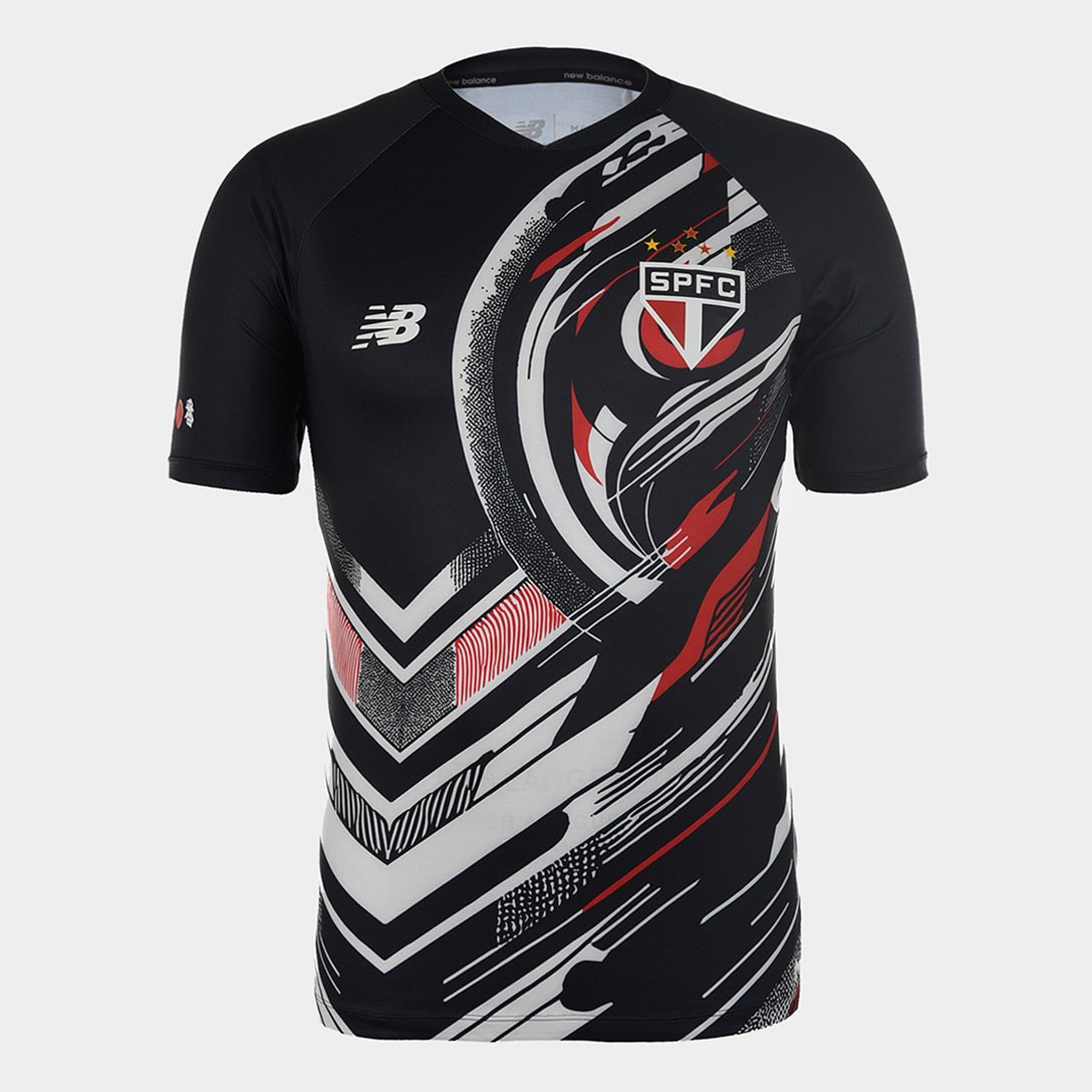 Camisa São Paulo 25/26 s/n° Pré Jogo New Balance Masculina - Preto