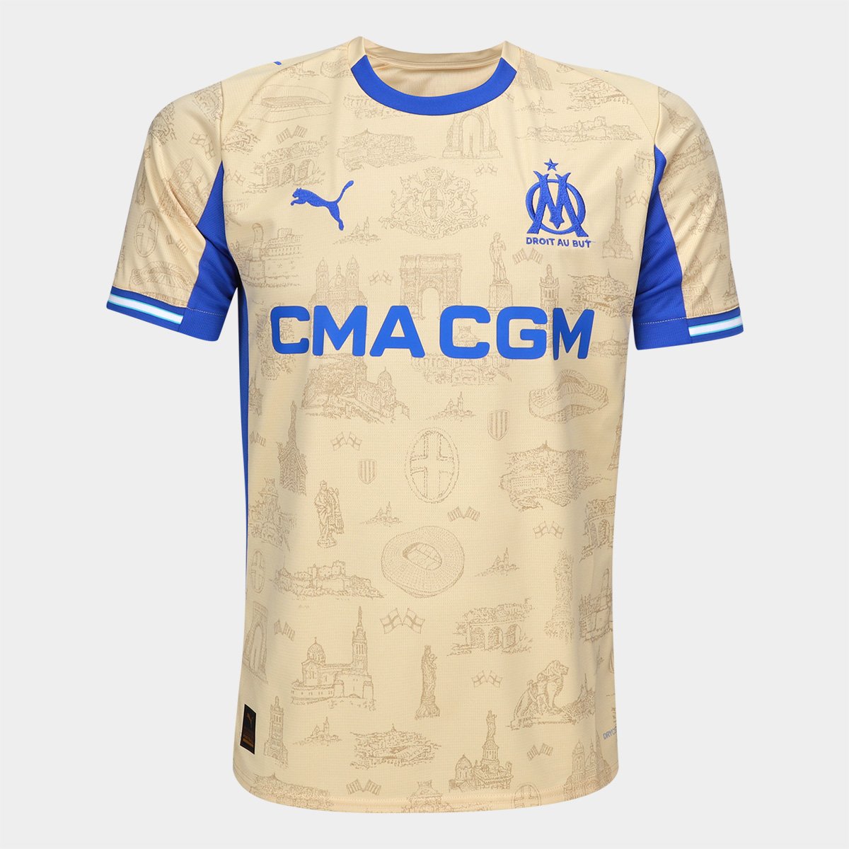 Camisa Olympique de Marseille 26/27 Edição Especial Torcedor Puma - Dourado