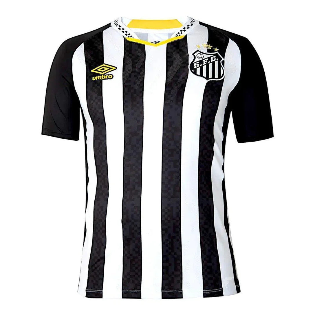 Camisa Umbro Santos II 25/26 Torcedor Neymar Nº10 Masculino - Branco+Preto