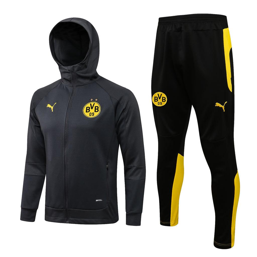Conjunto Inverno Borussia Dortmund Cinza Puma - Com Capuz