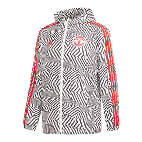 Corta-vento Manchester United Adidas - Branco e Preto