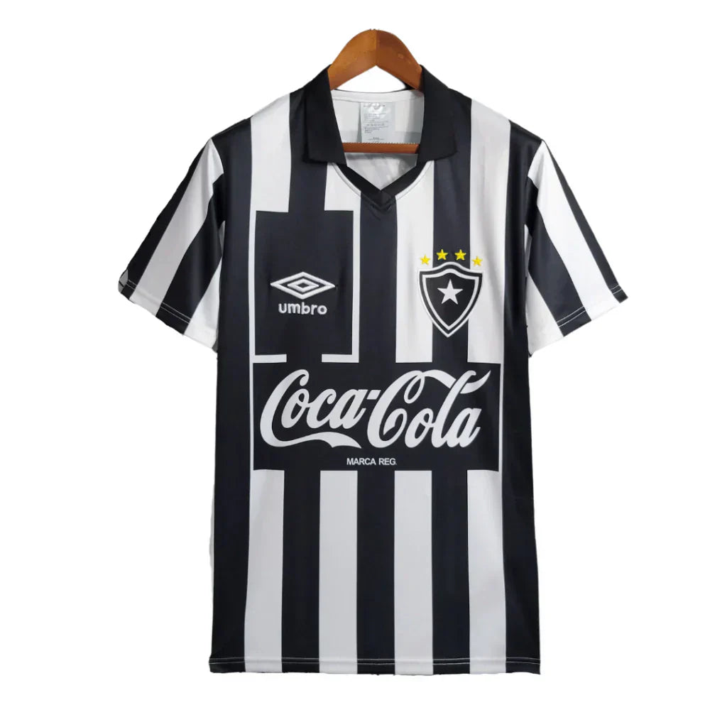 Camisa Botafogo I Retrô 1997 Torcedor Masculina - Preta e Branca
